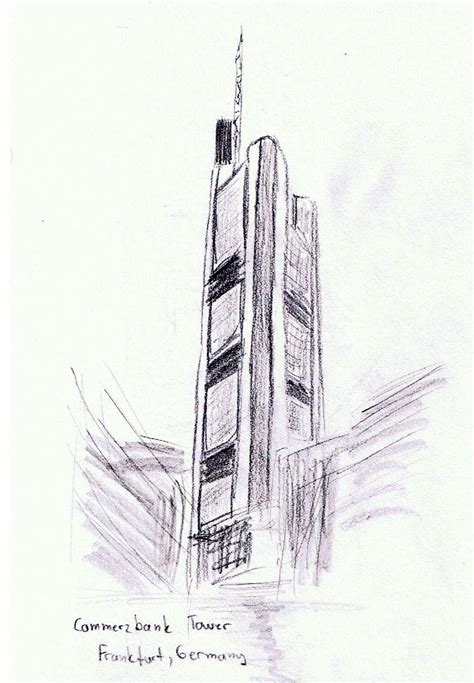 Two Minute Sketch Of Commerzbank Tower By Foster Partners Tower