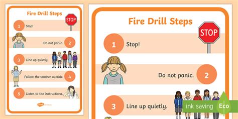 Fire Drill A4 Display Poster Beginning Of School Resources