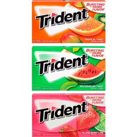 Trident Sugar Free Gum Fruit Variety 14 Pieces 20 Count