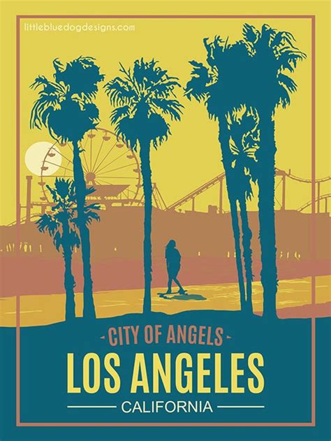 Los Angeles California Vintage Travel Poster Etsy Vintage Travel