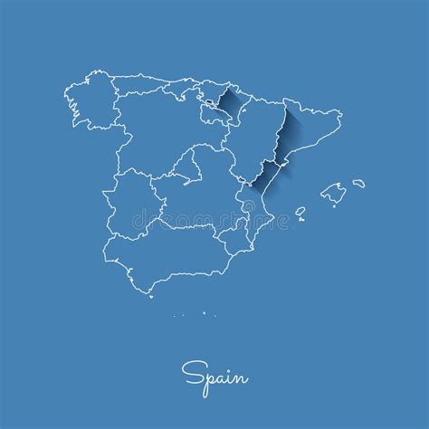 Etiqueta Do Mapa Do Vetor Da Espanha Ilustração Do Vetor Ilustração