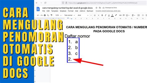 Cara Membuat Numbering Otomatis Di Google Docs Youtube