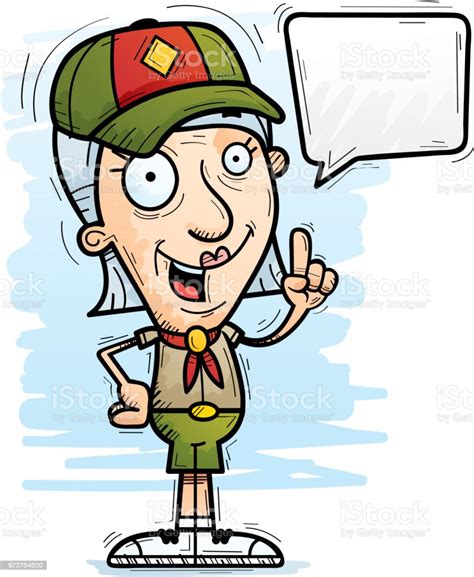 Cartoon Senior Citizen Scout Talking Stock Illustration Download Image Now Cartoon Clip Art