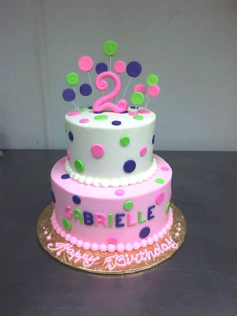 Pink Purple And Green 2nd Birthday Cake Main Made Custom Cakes