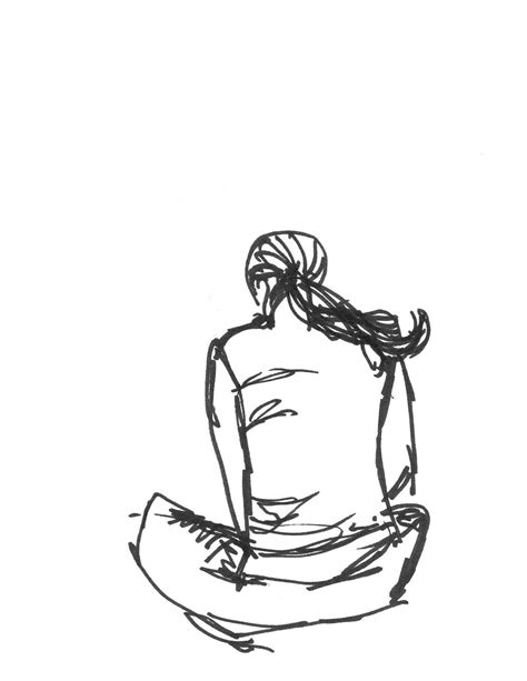 Back Of Person Sitting Drawing Entrepontos