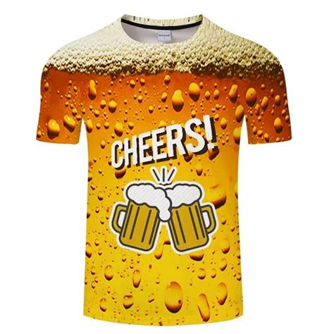 2019 Novelty 3d T Shirt Men Cans Of Beer Printed Hip Hop Crewneck Short Sleeve Men Women T Shirt