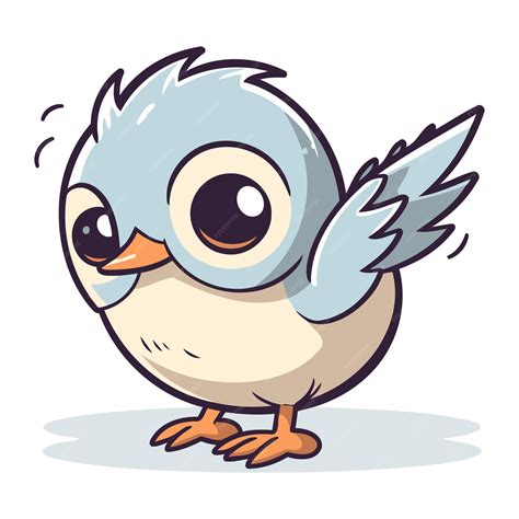 Premium Vector Cute Little Blue Bird Cartoon Character Vector Illustration Cute Little Bird