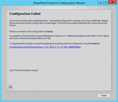 Configuration Failed Failed To Connect To The Configuration Database