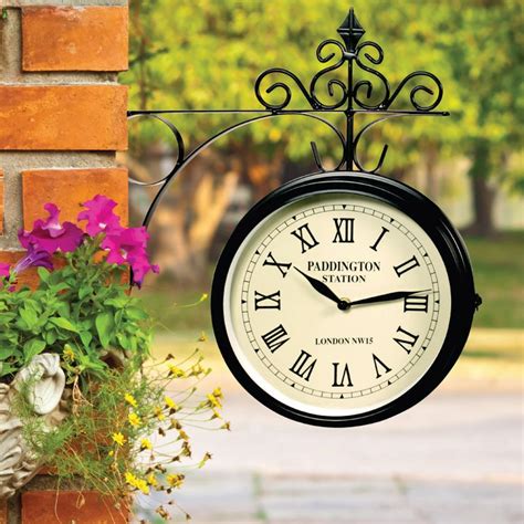 Outdoor Traditional Station Garden Clock With Bracket Buy Online At