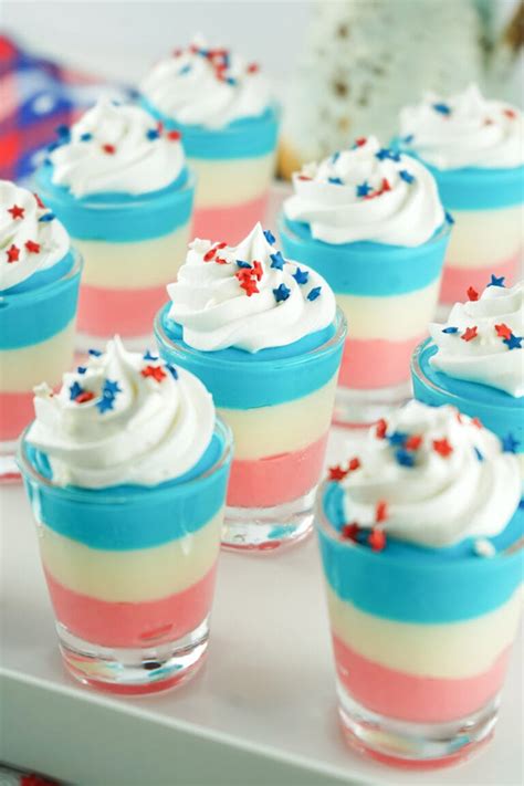 Red White And Blue Pudding Shots Princess Pinky Girl