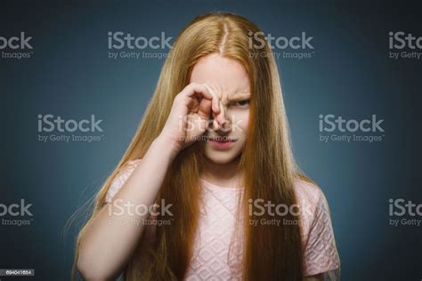 Closeup Sad Girl With Worried Stressed Face Expression Stock Photo