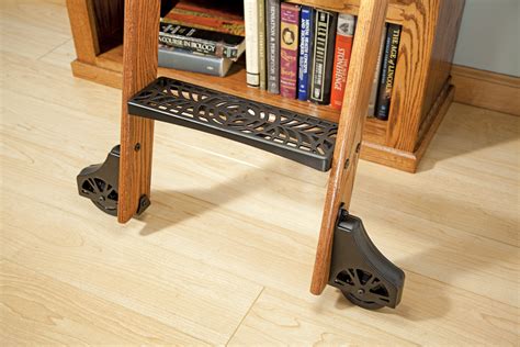 Rockler Adds New Cast Steps To Deluxe Rolling Library Ladder Kits