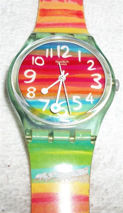 Swatch Watch Color The Sky Red Unisex Watch Gs124 Runs Great New