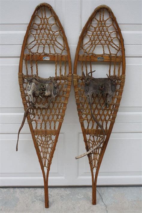 Vintage Snowshoes Snocraft Norway Maine Rawhide Leather Etsy