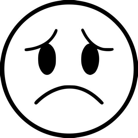 Sad Svg Png Icon Free Download Depressed Emoji Black And White