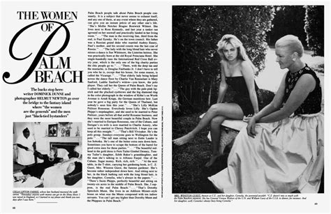 The Women Of Palm Beach Vanity Fair April 1986