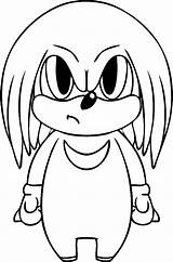 Knuckles Coloring Pages Chibi Color Print Ugandan Template sketch template