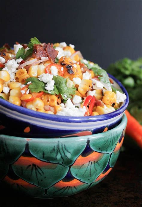When it's summer time, i make the most out of the bounty of seasonal produce. Charred Corn with Bacon, Chiles and Cheese (aka Mexican Street Corn Salad) | Recipe (With images ...