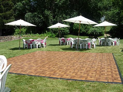 Dance floor (for my wedding) made of diy ideas for a backyard wedding. Dance Floor - Wood | Grimes Events & Party Tents