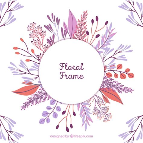 Free Vector Floral Frame In Hand Drawn Style