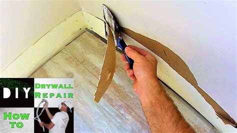 How To Repair Drywall Damage After Baseboards Were Removed Youtube
