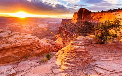 Download Wallpapers Canyonlands National Park 4k Sunset Desert