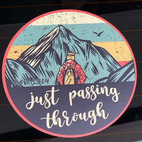 Just Passing Through Magnet Or Large Sticker Christian Faith Etsy Uk
