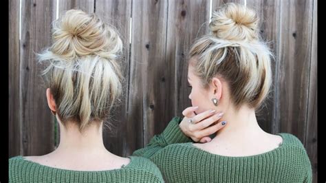 5 Minute Easy Messy Bun Without Teasing Youtube