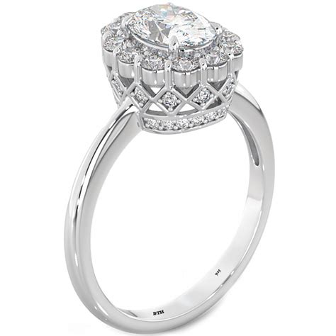Ovalround Brilliant Cut Cz Vintage Wedding Engagement Ring 925 Silver