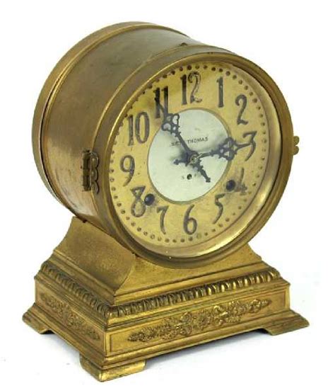 Antique Seth Thomas Brass Desk Clock