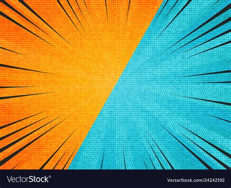 Abstract Sun Burst Contrast Orange Blue Colors Vector Image