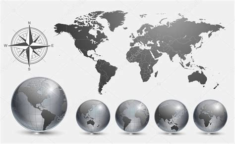 Globes With World Map Stock Vector Image By ©cobalt88 3794761