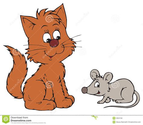 Cat And Mouse Vector Clip Art Royalty Free Stock Photos