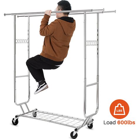 600 Lbs Commercial Clothing Garment Rack With Shelves Clothing Racks On