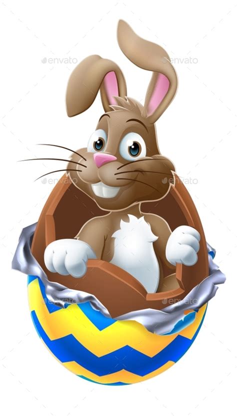 Easter Bunny Chocolate Egg Cartoon By Krisdog Graphicriver