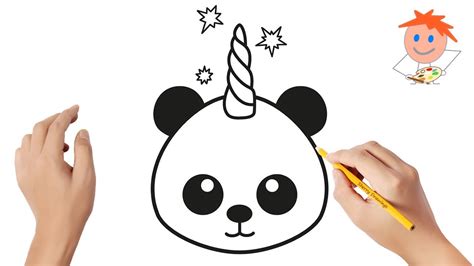 How To Draw A Panda Unicorn Easy Drawings Youtube