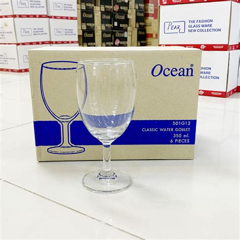 [กล่อง6ใบ] แก้วน้ำ แก้วจัดงานเลี้ยง แก้วเสิร์ฟ 350มล Ocean Classic Water Goblet Glass 501g12