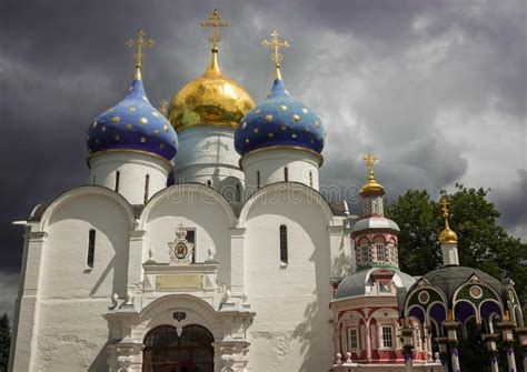 Domes Of Churches In Trinity Lavra Of St Sergius Monastery In Sergiyev