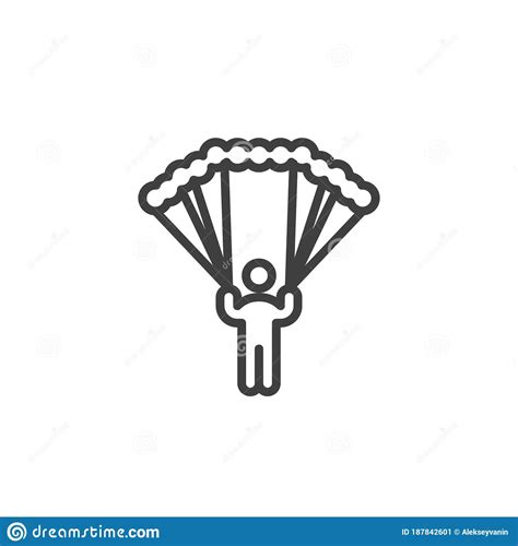 Parachute Skydiver Line Icon Stock Vector Illustration Of Sign