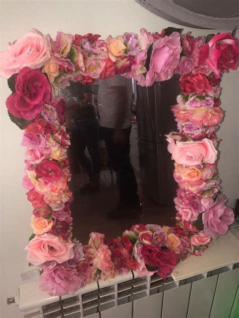 My Diy All Pink Flower Mirror Flower Mirror Diy Flower Mirror Diy