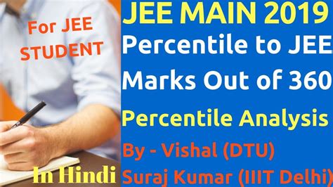 Sign up for free now and win upto 100% scholarships. JEE Main 2019 Convert JEE Percentile To Marks Out of 360 - Percentile Meaning - YouTube