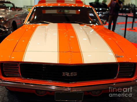 1969 Chevrolet Camaro 350 Rs Orange With Racing Stripes 7d9428