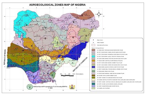 Map Of Nigeria Showing Vegetation Zones Map Of Nigeria Showing