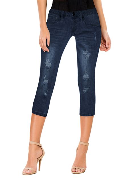 hybrid and co women s 17 inch butt lift super comfy stretch denim capri jeans