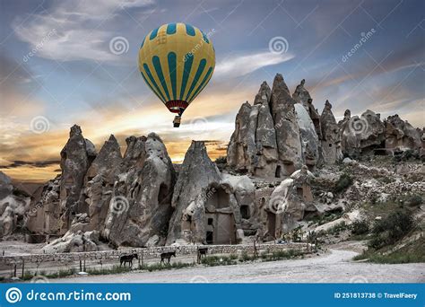 Goreme Park In Turkey Hot Air Balloon Cappadocia Stock Photo Image