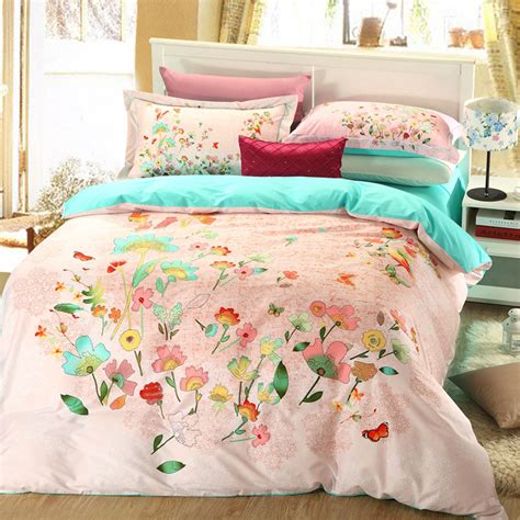 Blue And Pink Floral Bedding Set Ebeddingsets