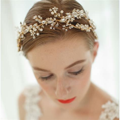 Luxury Bridal Headband Wedding Tiara Crystal Handmade Bridal Hair Vine