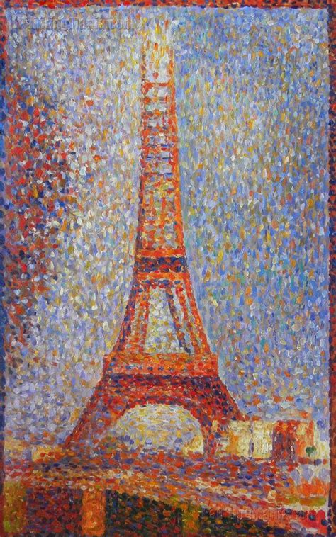 The Eiffel Tower George Seurat Hand Painted Oil Painting Etsy