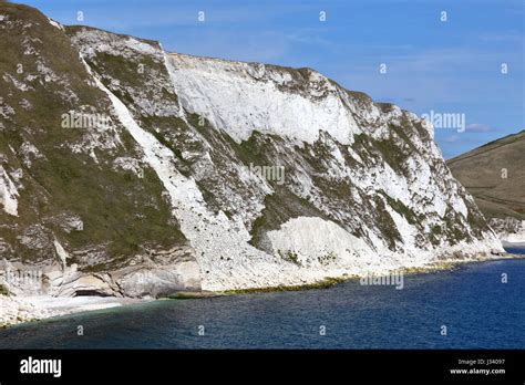 Crumbling Chalk Cliff Face With Well Established Sea Eroded Talus Cone