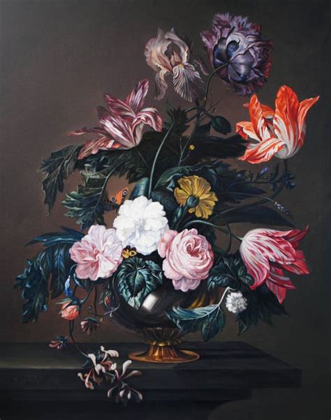 Dutch Still Life With Flowers Painting By Lesya Rygorchuk Saatchi Art